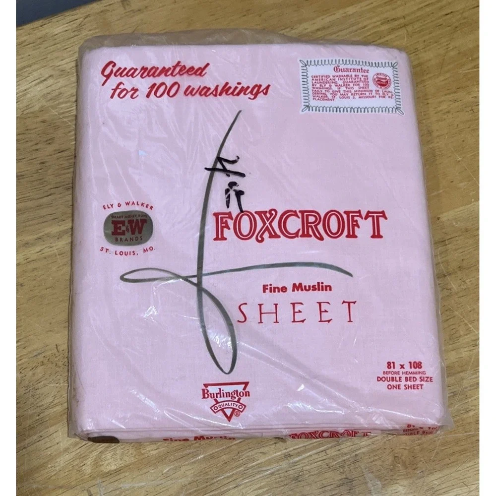 Vintage Pink Foxcroft Muslin Full Bed Sheet Full Flat 81x108‎ Cotton USA